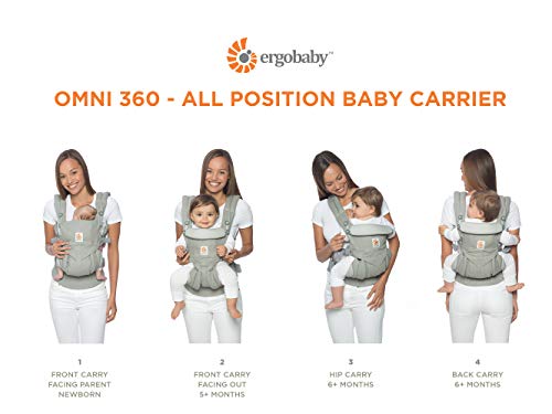Ergobaby Carrier, Omni 360 All Carry Positions Baby Carrier, Pure Black