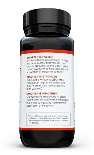 Smarter Turmeric Curcumin - Potency and Absorption in a SoftGel | The Most Active Form of Curcuminoid Found in the Turmeric Root | 95% Tetra-Hydro Curcuminoids (180 Count - 3 Month Supply)