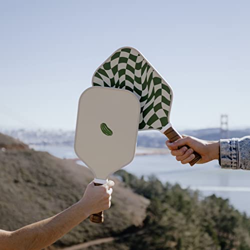 Picklish Pickleball Pickle Paddle | Luxury, Stylish, Fiberglass Surface with High Grit and Spin, Extended Handle, 11mm (Picklish Pickle)