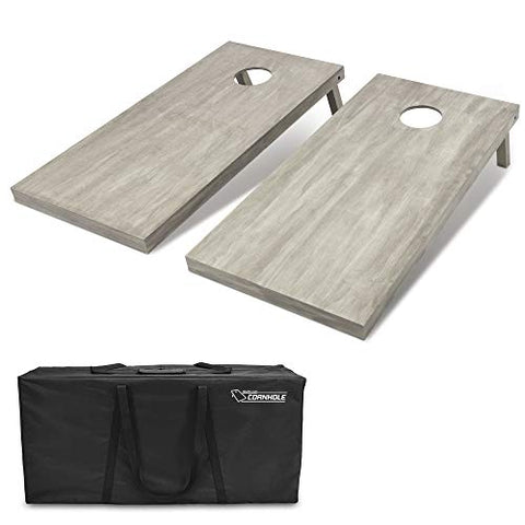 GoSports 4'x2' Regulation Size Wooden Cornhole Boards Set, Includes Carrying Case (CH-02-WS-GRAY)