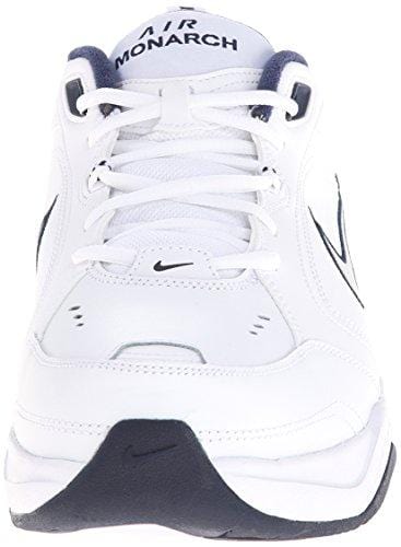 Nike Men's NIKE AIR MONARCH IV (4E) RUNNING SHOES -10.5;   White / Metallic Silver-Midnight Navy