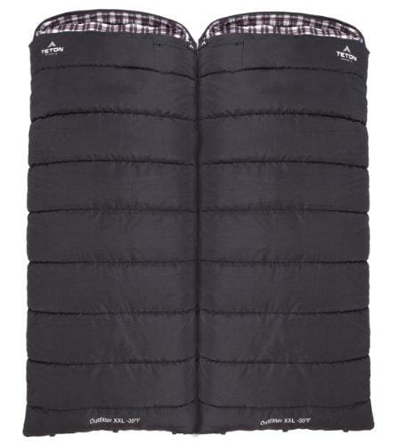 TETON Sports Outfitter XXL Sleeping Bag; Warm and Comfortable Sleeping Bag Great for Camping Even in Cold Seasons; Storage Duffle Bag Included; Black, Left Zip
