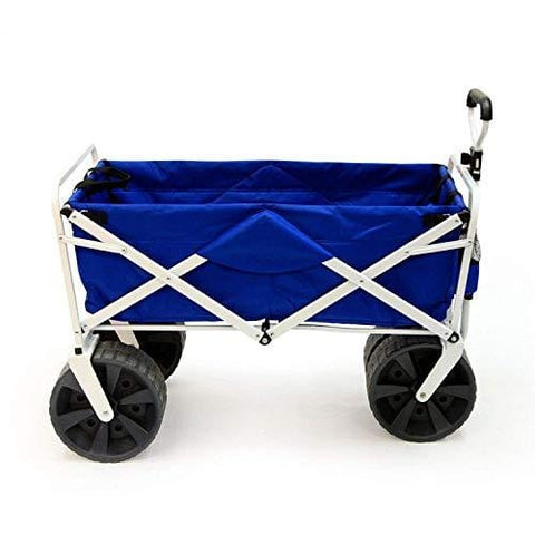 Mac Sports Heavy Duty Collapsible Folding All Terrain Utility Beach Wagon Cart, Blue/White [product _type] Mac Sports - Ultra Pickleball - The Pickleball Paddle MegaStore