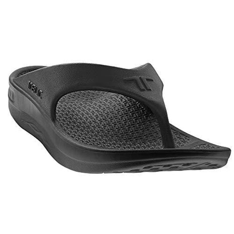 Telic Energy Flip Flop - Comfort Sandals for Men and Women, Midnight Black, S (Women's 8)