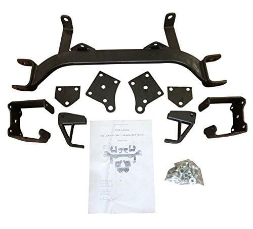 EZGO TXT/Medalist 1994-2001.5 ELECTRIC Golf Cart Drop Axle Lift Kit & 12" TERMINATOR Golf Cart Wheels and 23" All Terrain Golf Cart Tires Combo - Set of 4