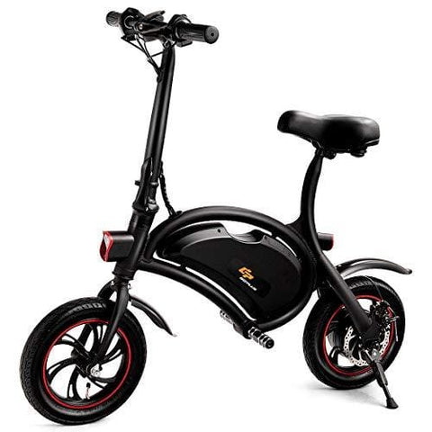 S AFSTAR Safstar Folding Electric Bicycle Lightweight and Aluminum E-Bike 20 mph 12 Mile Range Electric Bike with 350W Powerful Motor and 36V 6Ah Lithium Battery (Black)