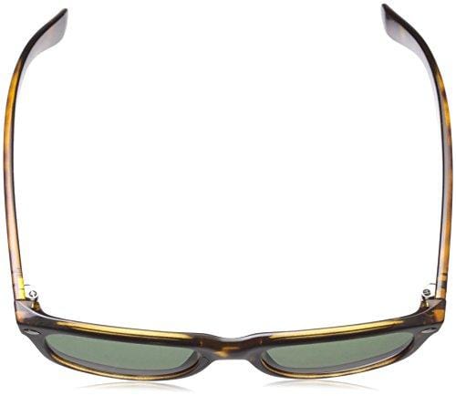 Ray-Ban, RB2132, New Wayfarer Sunglasses, Unisex Ray-Ban Glasses, 100% UV Protection, Polarized Wayfarer, Reduce Eye Strain, Tortoise Plastic Frame, Crystal Green Glass Lenses, 55 mm Frame
