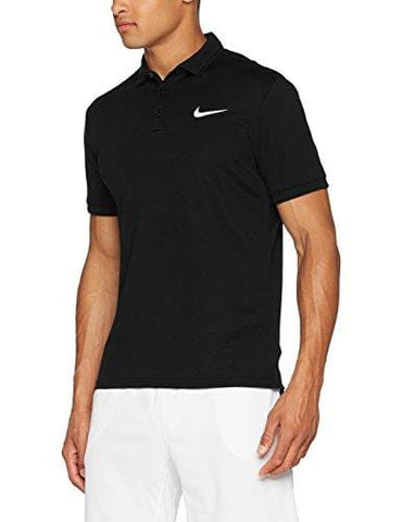 Nike Men's Court Dry Tennis Polo Black/White Size Large