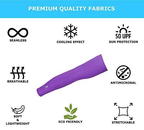 Cooling Arm Sleeves for Men & Women, Tattoo Cover up Sleeves to Cover Arms (1 Pair), Cooling UV Protective Clothing, UPF 50 Long Sun Sleeves, Cycling Golf Running Driving, Moisture Wicking (Purple) [product _type] SportsTrail - Ultra Pickleball - The Pickleball Paddle MegaStore