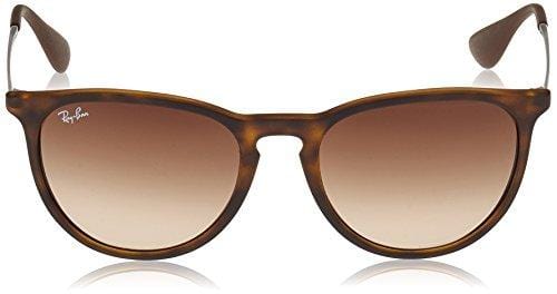 Ray-Ban, RB4171, Erika Women’s Oversized Round Sunglasses 54 mm, Havana Rubber Velvet Frame, 100% Nylon, UV Protection, Non-Polarized, Prescription-Ready Lenses, Brown Gradient Lenses, 54 mm