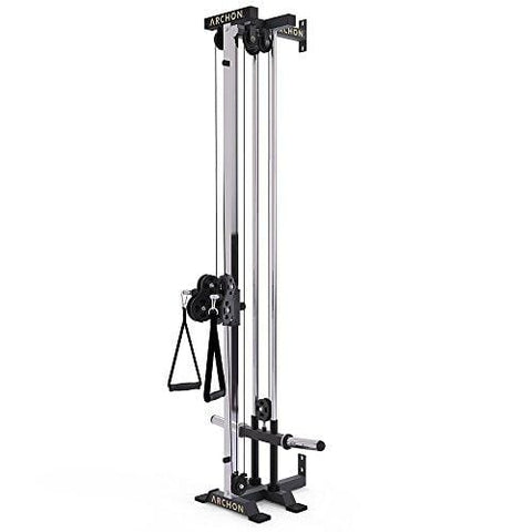 ARCHON Wall Mount Commercial Ball Bearing Cable Station | 17 Position Adjustable Dual Pulleys | Home Gym Equipment | Cable Crossover Machine | Weight Machine | Cable Pulldown | Functional Trainer
