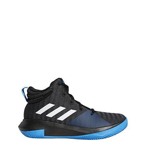 adidas Unisex Pro Elevate 2018 Basketball Shoe, Black/White/Bright Blue, 3 M US Little Kid