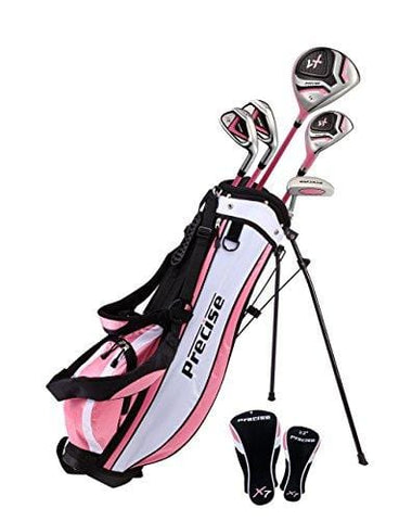 Distinctive Girls Right Handed Pink Junior Golf Club Set for Age 6 to 8 (Height 3'8" to 4'4") Set Includes: Driver (15"), Hybrid Wood (22, 2 Irons, Putter, Bonus Stand Bag & 2 Headcovers [product _type] Precise - Ultra Pickleball - The Pickleball Paddle MegaStore