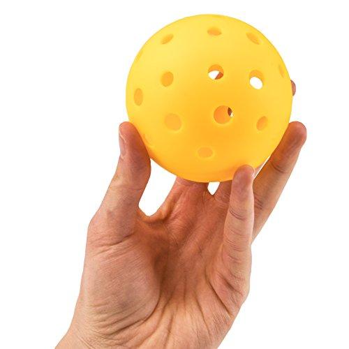 Crown Sporting Goods Pickleball Balls, Standard Size (40 Hole Pattern) - Outdoor Game, Practice, Training Polymer Balls, Goldenrod Yellow (3-Pack)