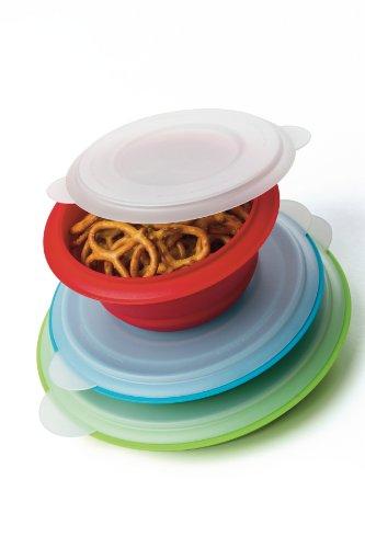 Prepworks by Progressive Collapsible Prep and Storage Bowls with Lids - Set of 3 Collapsible Bowls, Meal Prep Food Storage Microwave Safe, Freezer Safe, Dishwasher Safe