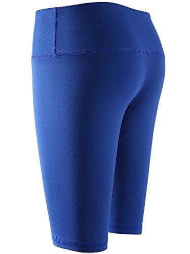 Cadmus Women's 3 Pack Compression Athletic Workout Shorts with Pocket,04,Black,Grey,Blue,Large