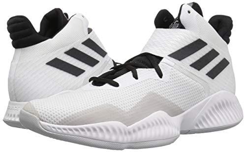 adidas Men's Explosive Bounce 2018 Basketball Shoe, White/Black/Light Solid Grey, 10.5 M US