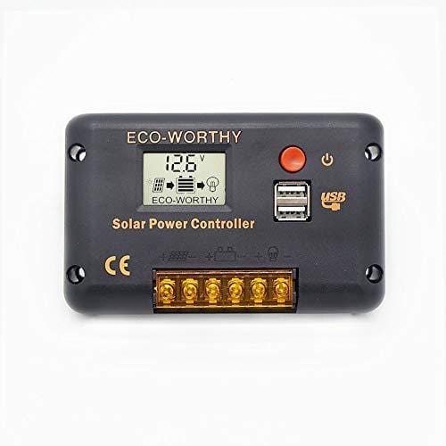ECO-WORTHY 100Watt Solar Panel Off-Grid RV Boat Kit:100 Watt Solar Panel+20A LCD Display Charge Controller +Solar Cable +Z Brackets