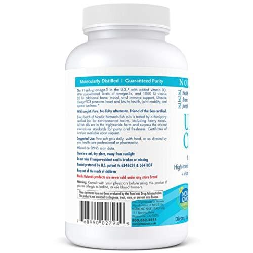 Nordic Naturals - Ultimate Omega-D3, Supports Healthy Bones and Immunity, 120 Soft Gels