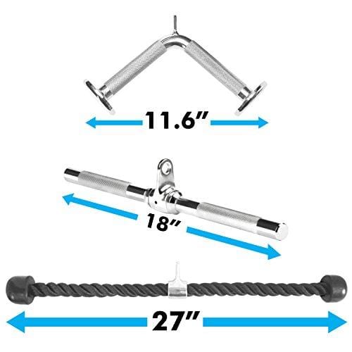 A2ZCARE Tricep V Shaped Press Down Bar (Tricep Rope + Rotating Bar + V Shape)
