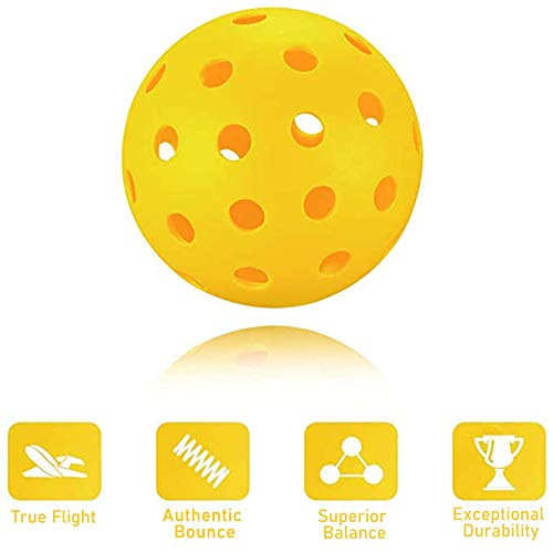 Pickleball Ball Set 6 Pack Outdoor Pickleball Balls, Indoor Pickleball Balls Green in Mesh Ball Bag, Durable and Consistent Bounce Pickleball Accessories Gifts