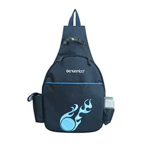 Klau Nylon Tennis Racquet Backpack Tennis Racket Equipment Bag Outdoor Sports Bag Dark Blue for Children Teenagers Tennis Beginners