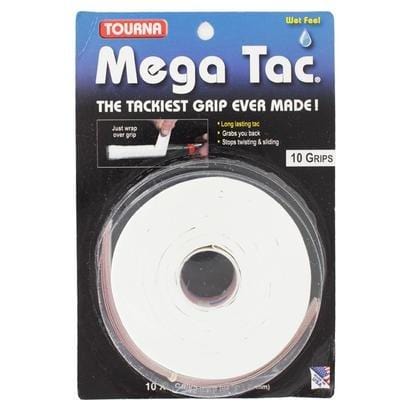 Tourna Mega Tac Extra Tacky Overgrip, White, 10-Pack