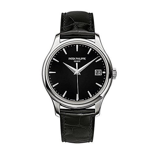 Patek Philippe Calatrava 39mm White Gold Watch Black Leather Strap