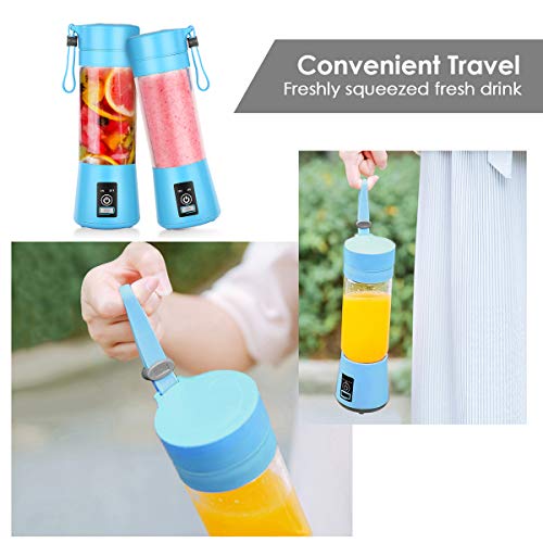 Geohee Personal Blender, Smoothies Mini Jucier Cup USB Rechargeable and Personal Size Blender Shakes,380ml,Fruit Juice,Mixer