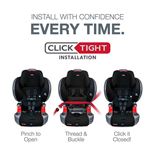 Britax Grow with You ClickTight Plus Harness-2-Booster Car Seat - 3 Layer Impact Protection - 25 to 120 Pounds, Jet Safewash Fabric [Newer Version of Pinnacle]