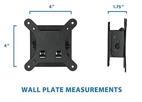 Mount-It! Tilt TV Wall Mount Bracket 1.7 Inch Low-Profile Design with Quick Release Function, VESA 75 and VESA 100 Compliant, Steel Fits up 32 Inch TVs 30 Lbs Carrying Capacity, Black