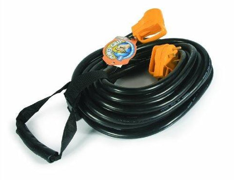 Camco Heavy Duty RV Auto Extension Cord with PowerGrip Handle, Includes Convenient Carrying Strap - 50ft (10 Gauge, 30 Amp) (55197)