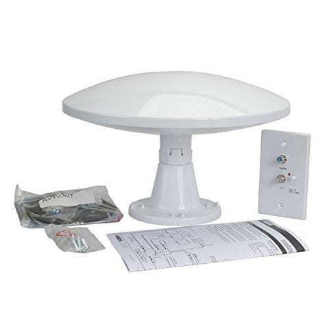 Magnadyne RVTV-W2 Omni-Directional Amplified TV/AM/FM Antenna and Distribution Plate White