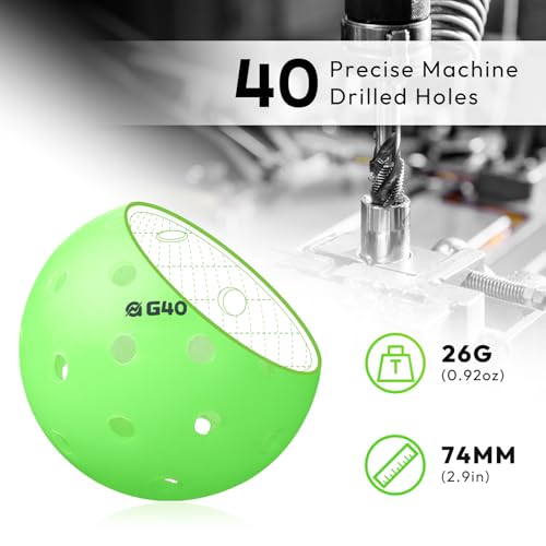 A11N Luminous Pickleballs - USA Pickleball Approved, Light Up Outdoor Balls for High Visibility Nighttime Play, Durable and Glow-in-The-Dark Pickleball Balls - Mix Color & Green