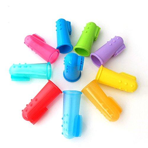 YuYe Silicone Finger Toothbrush Dental Hygiene Brush for Small to Large Dog Cat Pet - Blue
