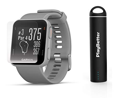 Garmin Approach S10 (Powder Gray) Golf GPS Watch Power Bundle