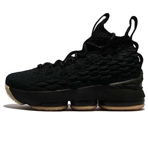 Nike Kid's Lebron XV GS, Black/Black/Gum, Youth Size 5