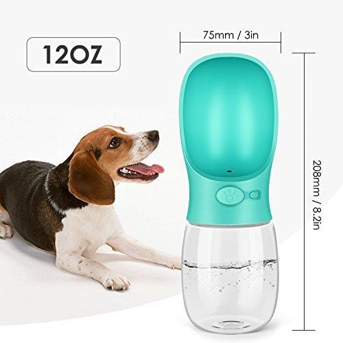 Pedy Dog Water Bottle for Walking or Outdoor Travel with Bowl Dispenser, Antibacterial Portable Leak Proof Pet Travel Water Drink Cup, Water Drinking Bottle 12 OZ