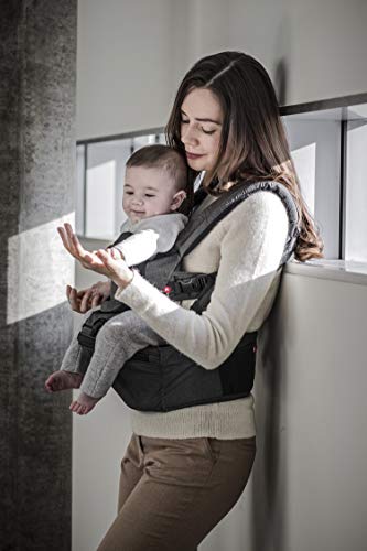 MiaMily Hipster Plus 3D Forward-Facing Baby Carrier and Baby Sling with 9-Supportive Carry Positions Charcoal Grey