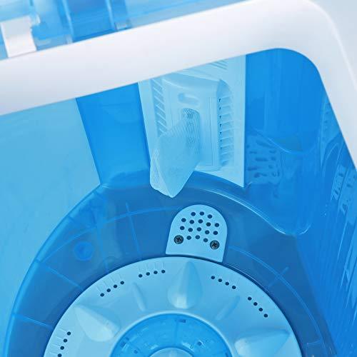 SUPER DEAL Portable Compact Washing Machine, Mini Twin Tub Washing Machine w/Washer&Spinner, Gravity Drain Pump and Drain Hose