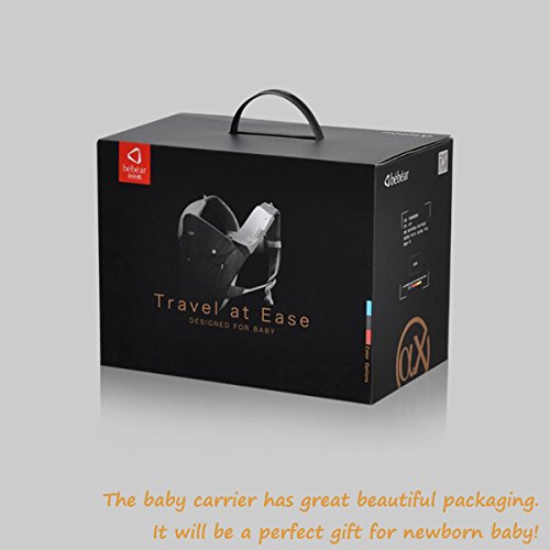 Bebamour Baby Carrier with Hip Seat 6 in 1 Ergonomic Baby Carrier Backpack (Grey)