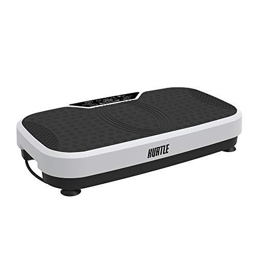 Hurtle Fitness Vibration Platform Machine - Home Gym Whole Body Shaker Exercise Machine Workout Trainer Fast Weight Loss w/ Resistance Bands, Easy Carry Wheel Remote, Adjustable Speed - HURVBTR36