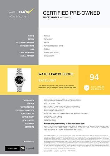 Rolex Datejust Automatic-self-Wind Female Watch 69174 (Certified Pre-Owned)