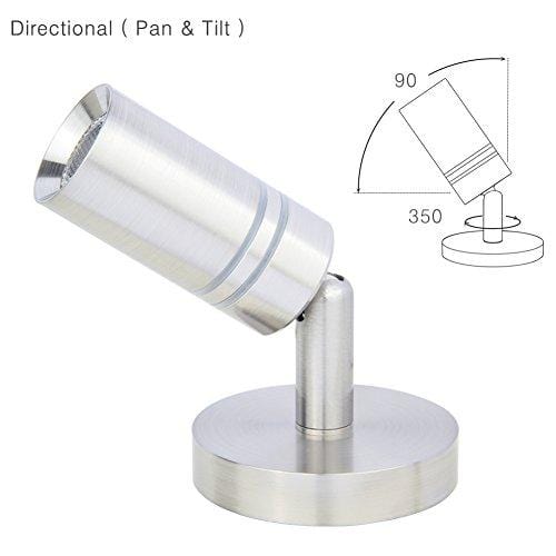 acegoo 12V Reading Light, RV Boats LED Reading Lamp Dual Lighting Mode Directional Lighting with Dimmable Touch Switch Brushed Nickel, Hard-Wired