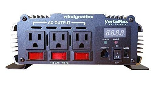 VertaMax Pure SINE Wave 1500 Watt (3000W Surge) 12V Power Inverter DC to AC Power (Cables + Remote Control Switch + ANL Fuse) - Solar, RV
