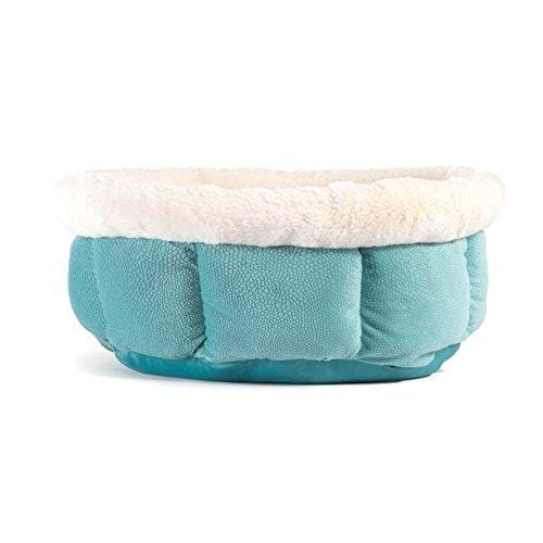 Best Friends by Sheri Small Cuddle Cup - Cozy, Comfortable Cat and Dog House Bed - High-Walls for Improved Sleep, Tidepool