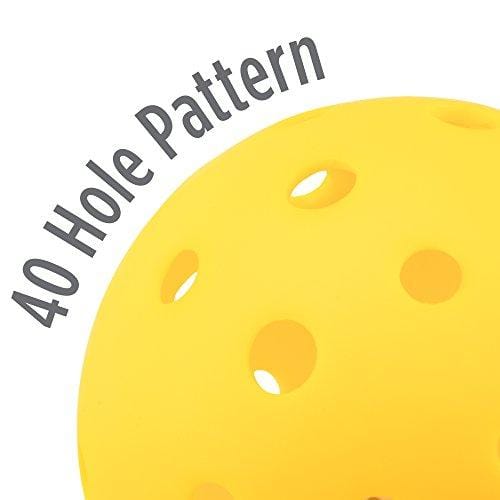 Crown Sporting Goods Pickleball Balls, Standard Size (40 Hole Pattern) - Outdoor Game, Practice, Training Polymer Balls, Goldenrod Yellow (3-Pack)