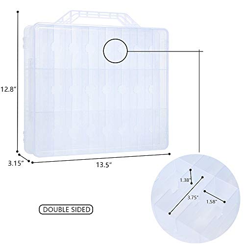 48 Bottles Universal Clear Gel Nail Polish Organizer Case Holder for Double Side Adjustable Space Divider for Acrylic Nail Polygel Gel Dip Powder Tips Set with Two Toe Separator