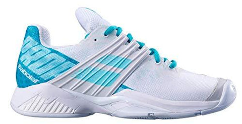 Babolat Women's Propulse Fury All Court Tennis Shoes, White/Mint Green (10 US)