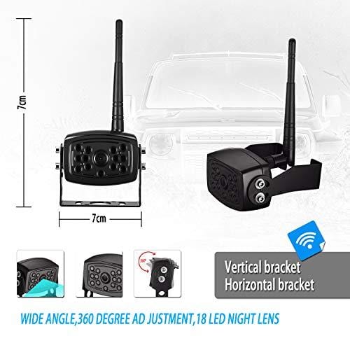 Emmako Digital Wireless Backup Camera and 7'' Monitor System For RV/Truck/Trailer/Camper,Upgraded Newest Camera For True Color Adjustable Rear/Front View, Guide Lines ON/Off, IP69K Waterproof